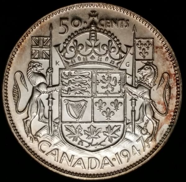 1947ml-Canada-50-Cent-For-Grade.